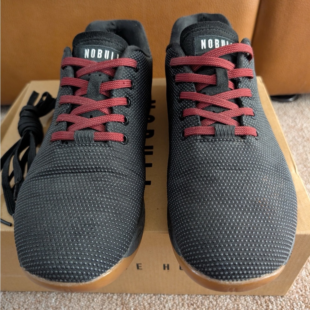 NOBULL Men's Black with Burgundy laces Sneakers